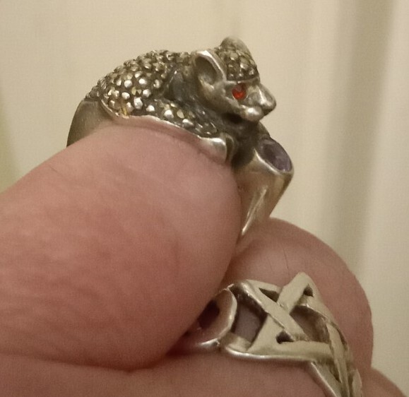 Vintage Solid Sterling Silver,Ruby, Marcasite & A… - image 3