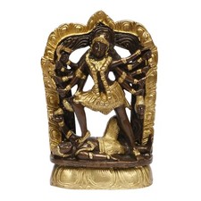 Figurine Statue Sculpture De La Déesse Kali Maa Adi Shakti Mahakali En Laiton