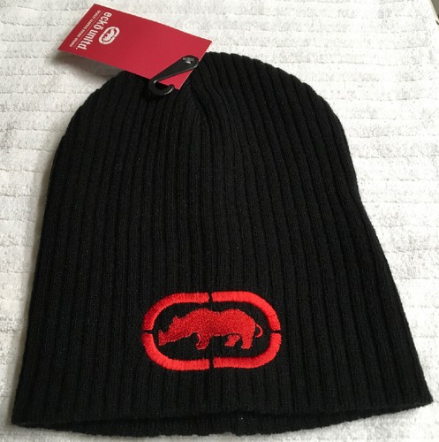 Ecko Unltd. Mens Black Beanie Hat One 