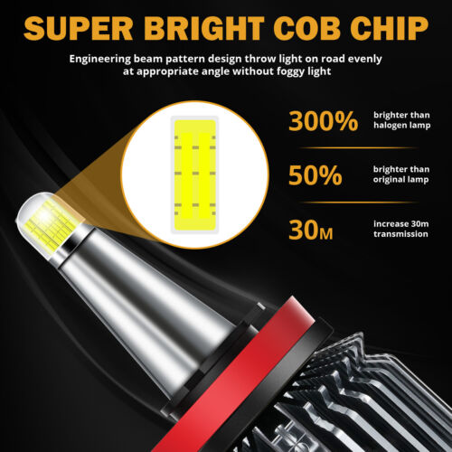 8 Sides H11 H9 LED Headlight Low Beam Bulb Kit 2400W 380000LM Super Bright 6500K - Picture 6 of 12