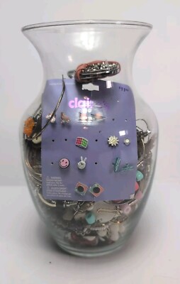 JUNK  jewelry in A Jar. Some Earing Sets. Mostly Broken Over 3 Pounds! J1