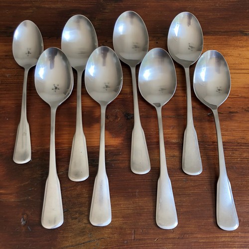 Oneida SSS YORKTOWNE Colonial Square 7 OVAL SOUP SPOONS & 1 TEASPOON Satin - 第 1/5 張圖片