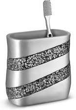 Bathroom Toothbrush Holder, Silver Mosaic