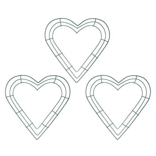 3 Pack Heart Metal Wreath 12 Inch Heart-Shaped Wire Wreath Frame for Home6330 - Picture 1 of 8