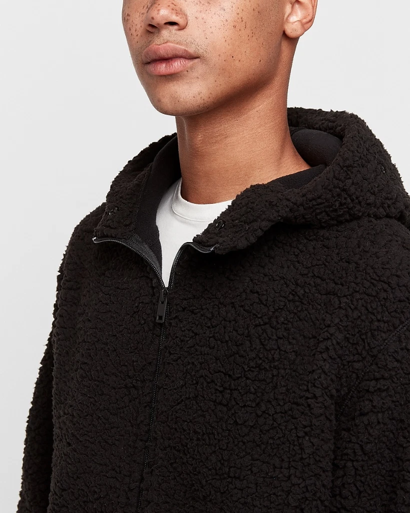Express clearance sherpa hoodie