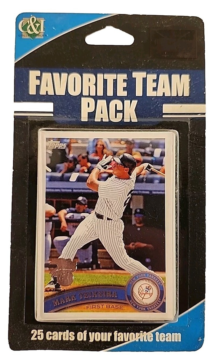 NY Yankees Favorite Team Pack Sealed MLB Baseball - 25 Cards - C&I