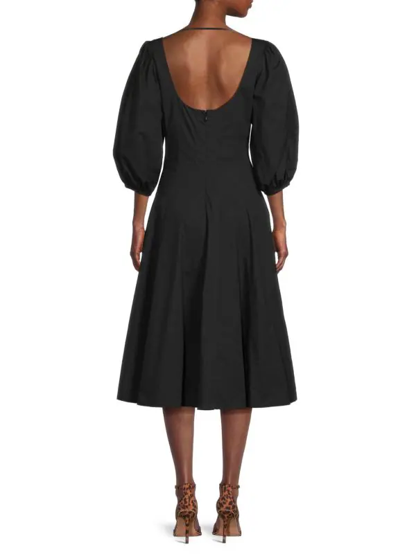 staud swells midi dress STAUD Women's Swells Dress, Black, 0 at Amazon Women's Clothing store