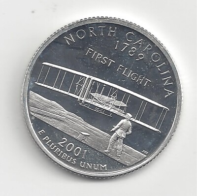 2001 S Silver Proof NORTH CAROLINA Quarter - 90% Silver