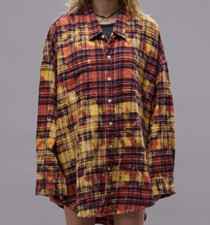 NWT~R13 Bleached Orange Oversize Workshirt wi...