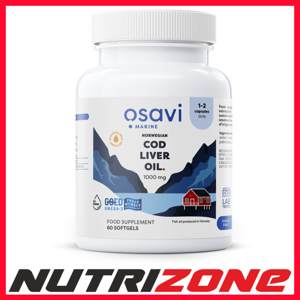 Osavi Norwegian Cod Liver Oil Softgels 1000mg (Lemon) - 60 softgels