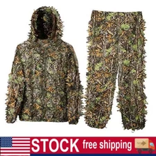 3D Bionic Leaf Adults Ghillie Suit Camo Jungle Woodland Hunting Clothes