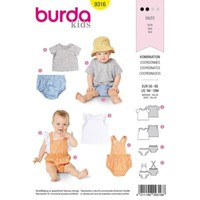 Burda Kinder 9316 Passender NäHen Muster Alter 1 - 18 Monat FäHigkeit: Einfach
