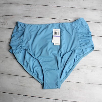 Jantzen Swimwear Women's High Waist Swim Bottoms Size 18 Blue Tummy Control