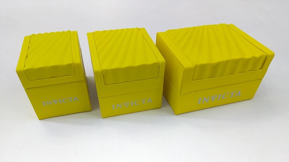 INVICTA Auténtico Reloj Amarillo Caja Almacenamiento Estuche Presentación Expositor Foto 3 de 4