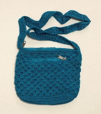 LADIES CROCHET HANDBAG SHOULDER BAG MEDIUM SIZE BLACK BRAND NEW ZIP LINED F6 - Picture 19 of 23