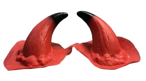 Red Devil Prosthetic Horns Latex Demon Applications Halloween Woochie FX WO113 - Picture 3 of 3