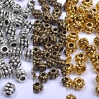 200Pcs Tibetan Silver, Gold, Bronze, Charms Spacer Beads 4MM M1028