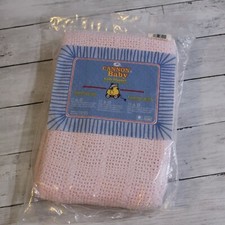 Cannon Vintage Baby Crib Blanket 100 Cotton Pink Waffle Weave