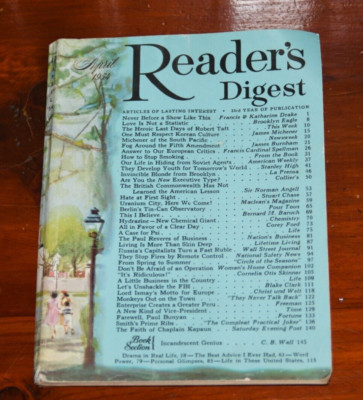 Readers Digest April 1954 James Michener C.B. Wall Vintage Magazine