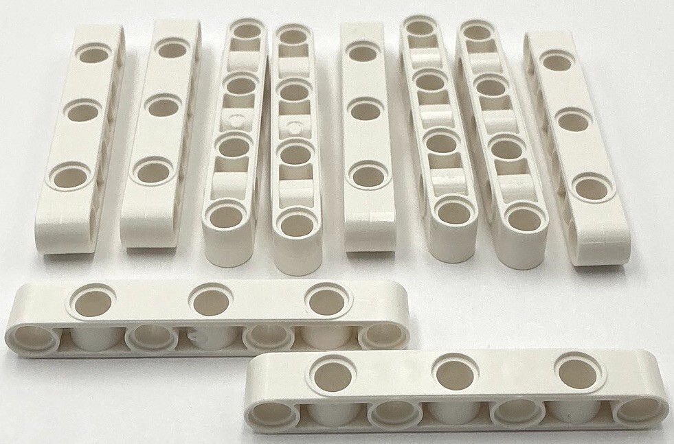 パーツ higomichi Lego 10 New White Technic Liftarm Modified Perpendicular Holes