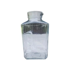 VTG Anchor Hocking Glass 2Qt Refrigerator Water/Juice Pitcher W/ White Lid MCM