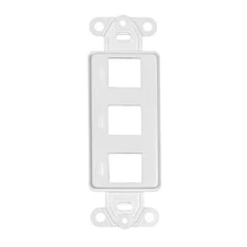 Decora Wall Plate Insert, White, 3 Hole for Keystone Jack  302-3D-W