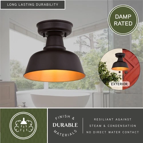 Vaxcel Lighting T0770 Cody 11"W Semi-Flush Outdoor Ceiling - Oil Rubbed Bronze / - Picture 6 of 10