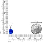 Sterling Silver 18" Chain Necklace 3.1 Ct Oval Blue Sapphire and Diamond Pendant — photo 5