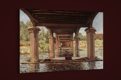 Alfred Sisley - Under the Bridge at Hampton Court - Art Print on Paper or Canvas