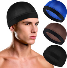 3 Pcs Satin Wave Cap for Men Women, Silky Durag with Wide Band for Sleeping, 360