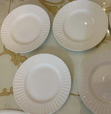 Set of 4 Wedgwood Night and Day Fluted 21cm Salad Plates White