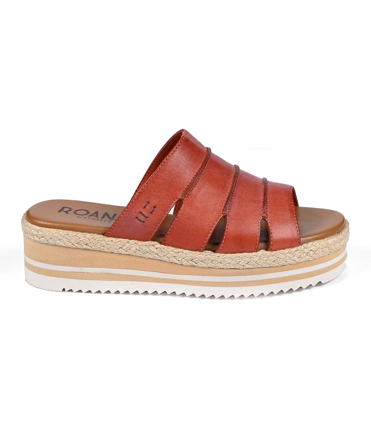 Roan Incant Women's Platform Slide Sandals Jute Trim Serrated Sole