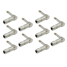 10PCS 1/4 TS Right Angle Mono Phone Plug for recording and performances