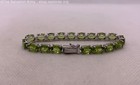 925 Sterling Silver Oval Peridot Link Tennis Bracelet - 13.9g — photo 5