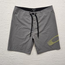 Oakley Board Shorts Men  s Size 36 Gray Drawstring Pool Beach Swimming Trunks