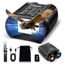 Night Vision Goggles - 5W Upgraded 4K HD IR Binoculars - 8X Digital Zoom, Rechar