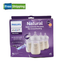 Philips Avent Natural Baby Bottles 9oz 4 Pack Medium Flow 3 BPA Free