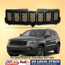 Black Front Grille Honeycomb Upper Bumper Mesh For Jeep Grand Cherokee 2017-2021