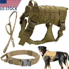 Tactical Dog Vest US Working Dog Military Harness with Handle No-pull Large