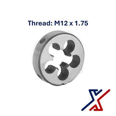 M12 x 1.75 Thread Cutting Carbon Steel Die (1 Die) by X1 Tools