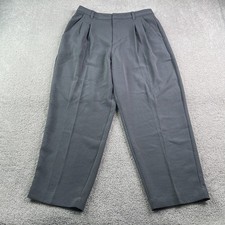 Madewell Pants Womens 12 Grey Pleated Tapered Leg Easy Going Crepe Trouser