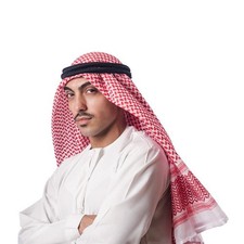 PENINSULA LOVE Men Arab Shemagh keffiyeh Scarf Muslim Turban Medium, Red