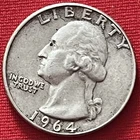 1964 George Washington Silver Quarter. Circulated.