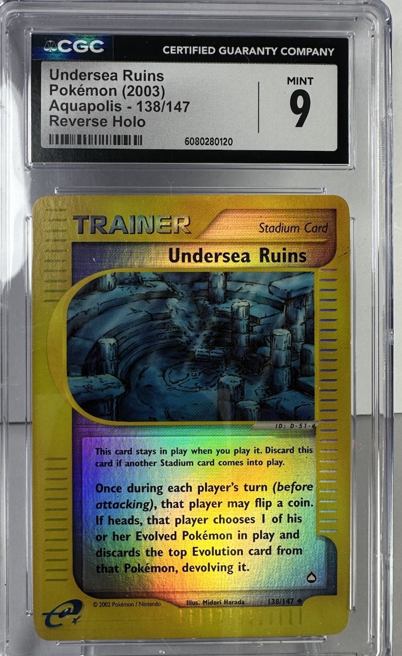 Undersea Ruins 138/147 Aquapolis Reverse Holo CGC 9 Mint 2003 Pokemon Trainer