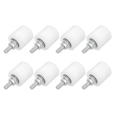 8Pcs Slide Gate Guide Roller, 1.7" Nylon Rollers Gate Support Assembly, White
