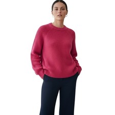 Lauren Ralph Lauren Women Pink 100 Cotton Cable Knit Sweater Size M NWOT RT 150
