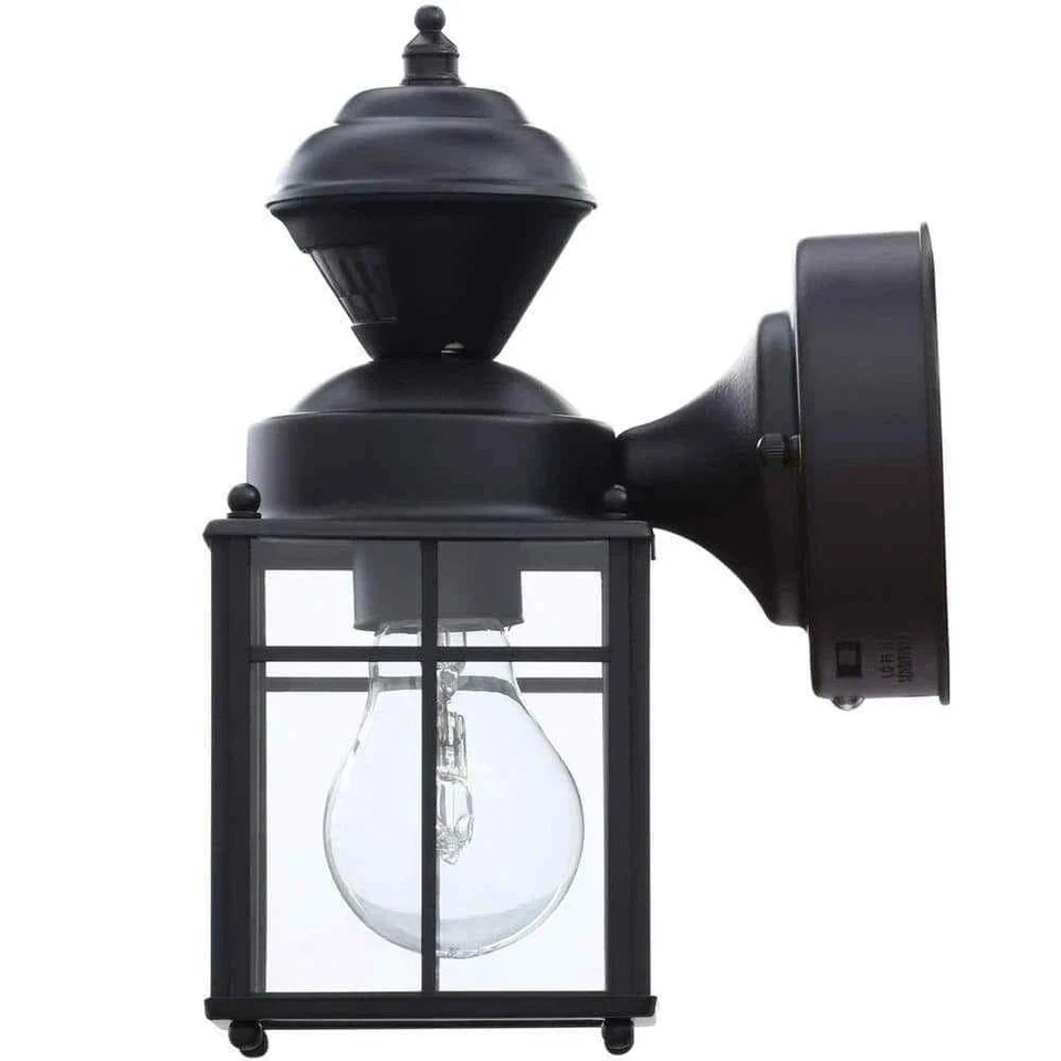 Hampton Bay Bayside 9.5 in. Black Motion Sensor Outdoor Wall Lantern - Image 3 of 4