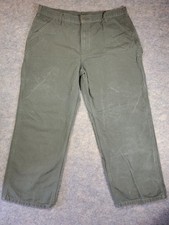 Carhartt Men's Utility Work Pant B11 MOS Loose Fit Washed Duck Green Gray 40x30