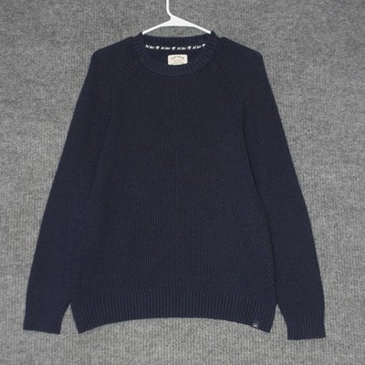 Fat Face Sweater Womens M Navy Ribbed Knit Crew Neck British Fashion Designed