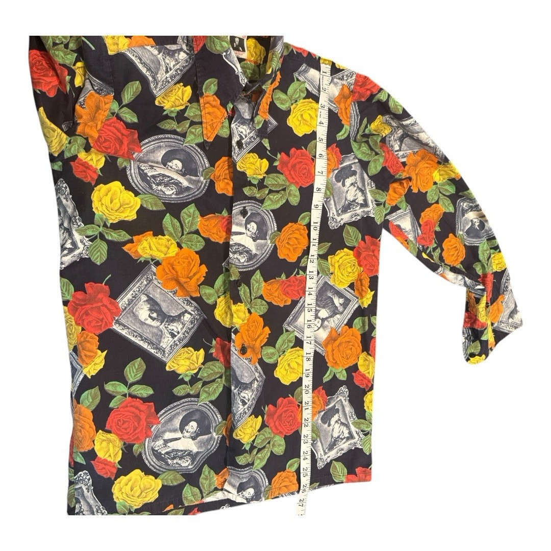 Vintage Revelation Shirt Made in England Roses Mona Lisa Art Print 14½ View 5